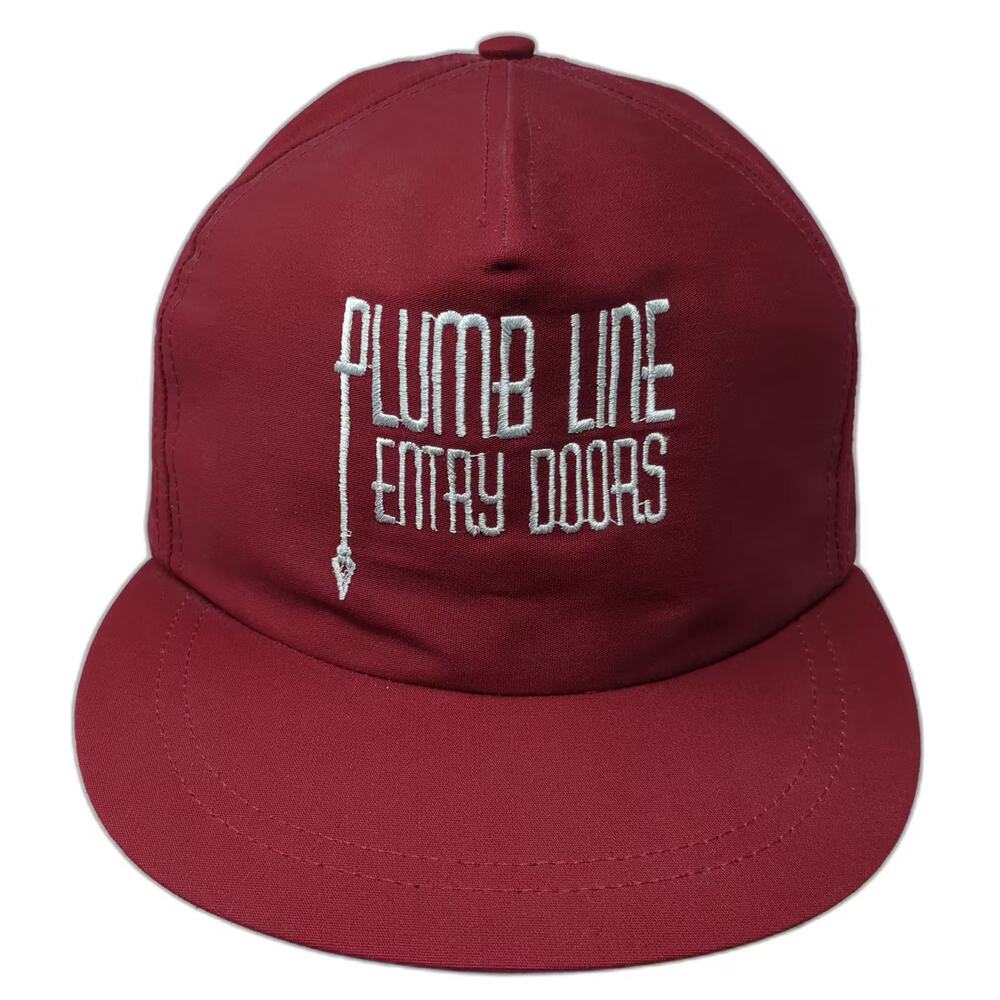 Cardinal 5 Panel Hat Red Green OS Plumb Line Entry Doors Embroidered Snapback